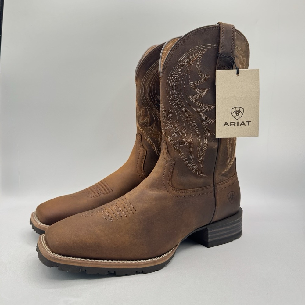 Ariat Hybrid Rancher Boots Men's Size 10.5 D Brown Leather Square Toe